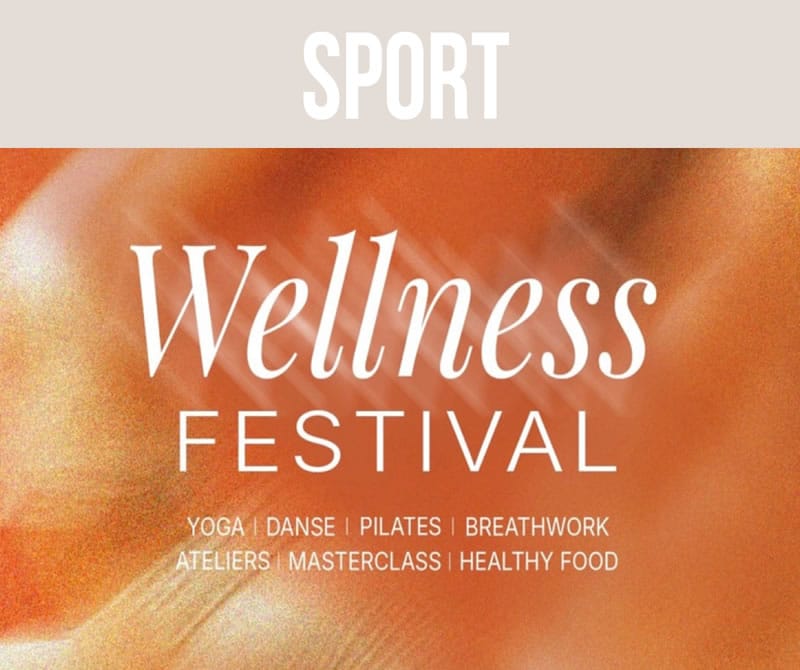 Affiche orange du Wellness Festival sportif
