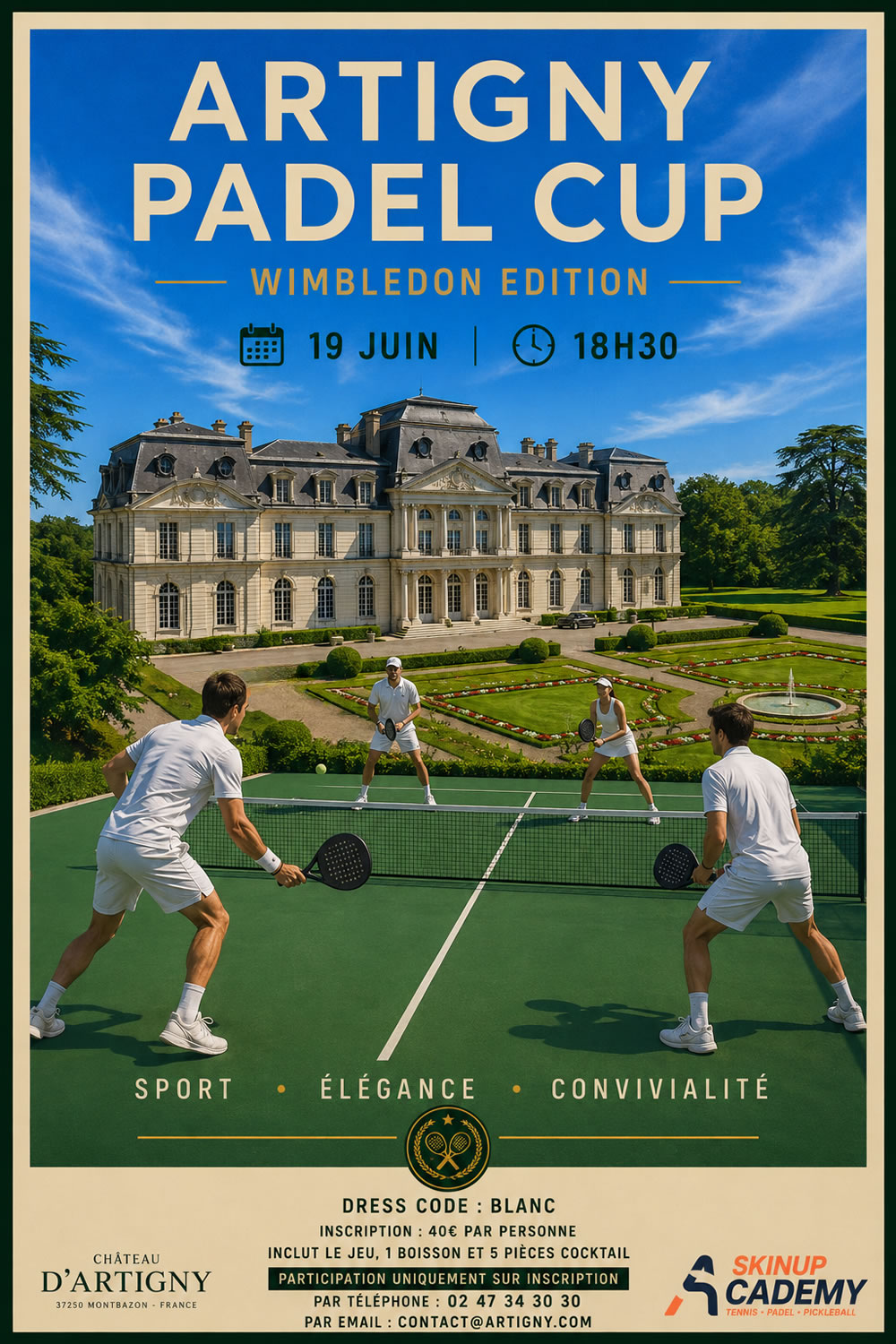 Match de padel au Château d'Artigny.